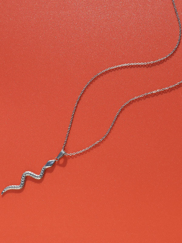 Statement Solid Color Snake Shape Necklace Accessories