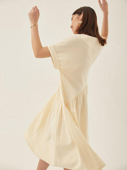 Original Retro Cropped Hemline Long Dress