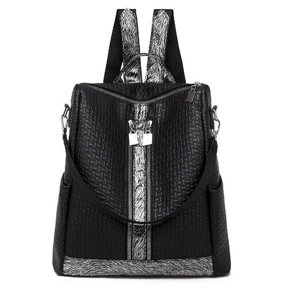 Multi-function Faux Leather Casual Travel Shoulder Bag Backpack