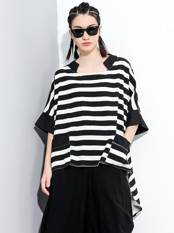 Original Striped Round-Neck T-Shirts Tops