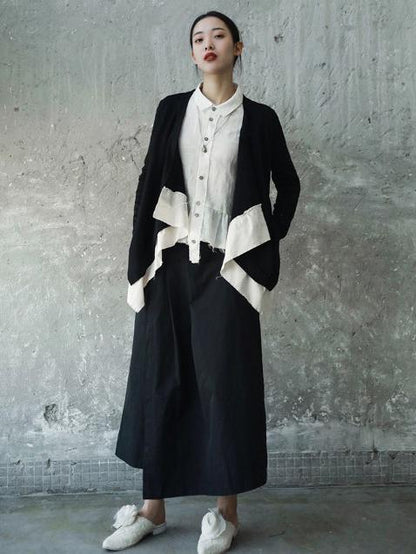 Cropped False-two Sweater Tops