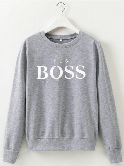 Letter Printed Round-neck Sweatershirt