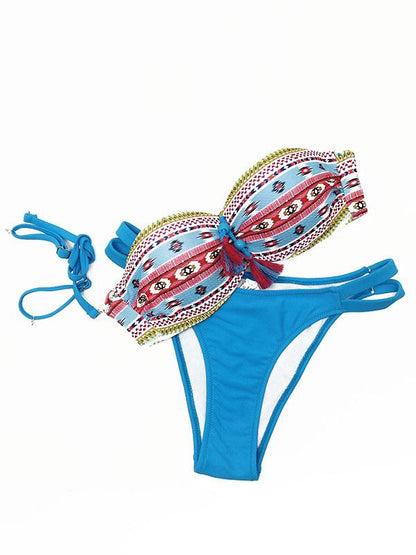 Sexy Tassels Solid Bottom Bikinis Swimwear