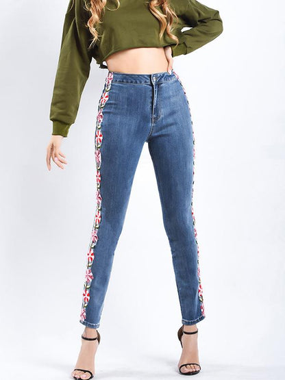 Fashion Elastic Jeans Pants Bottoms