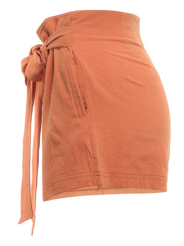 Large Size Belted Summer Slim Fit Shorts