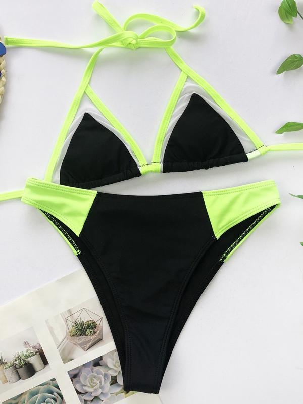 Split-Joint Triangle Split Bikini Swimsuit