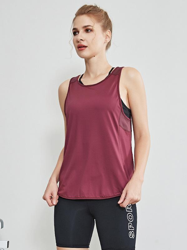 Solid Quick Dry Sleeveless Sports Vest Top
