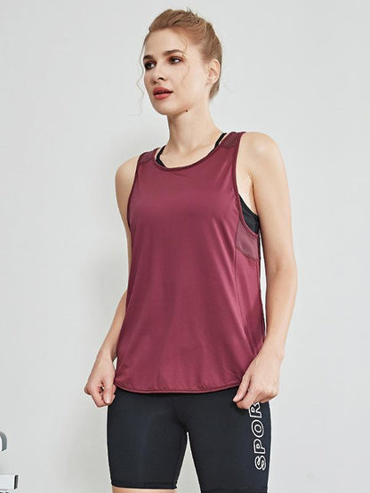 Solid Quick Dry Sleeveless Sports Vest Top