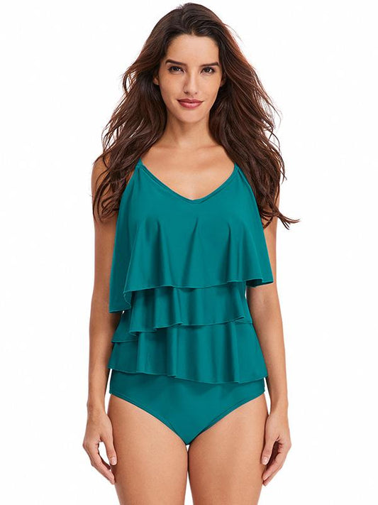 Falbala Plain Tankinis Swimwear