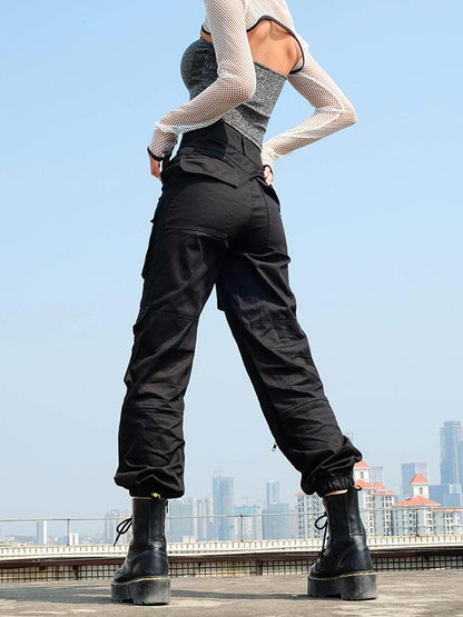 High Waist Multi Pockets Jogger Pants