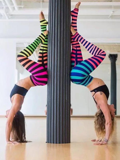 Striped Sports High Waisted Yoga Leggings