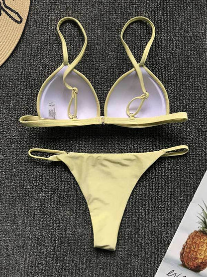 Solid Scrunch Bikini Swimsuit