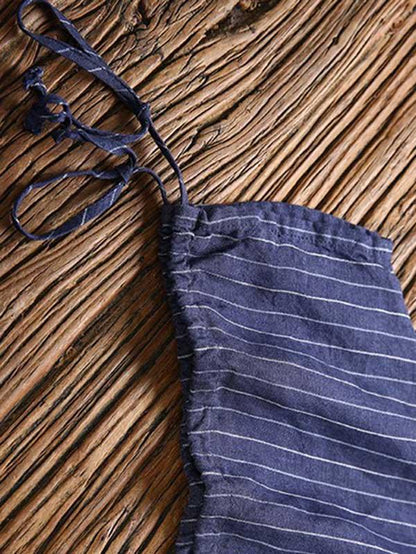 Loose Striped T-shirt + Solid Casual Pants Suits