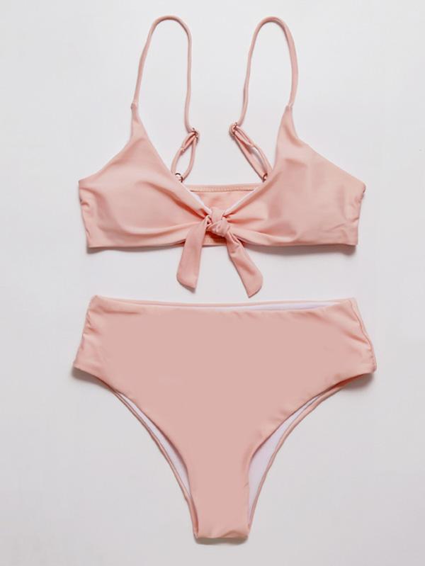 Sexy Solid Bowknot Bikinis Swimwear