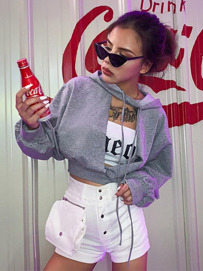 Hooded Cropped Sweatshirts