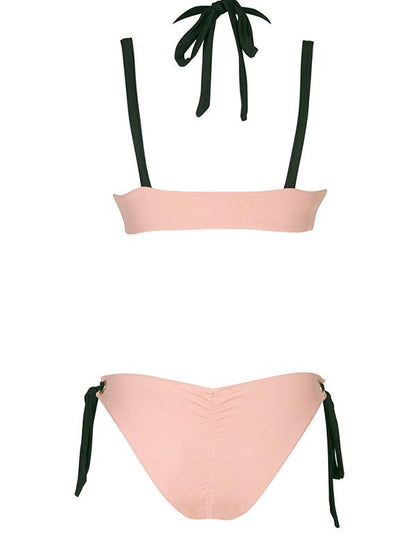 Triangle Bottom Solid Bikinis Swimwear