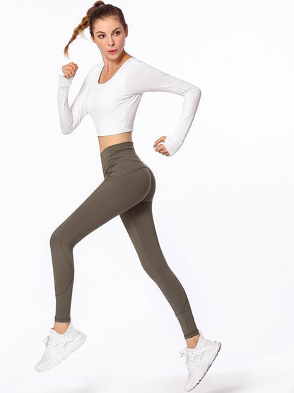 Cross-back Long-sleeve Sports Tees & Tanks