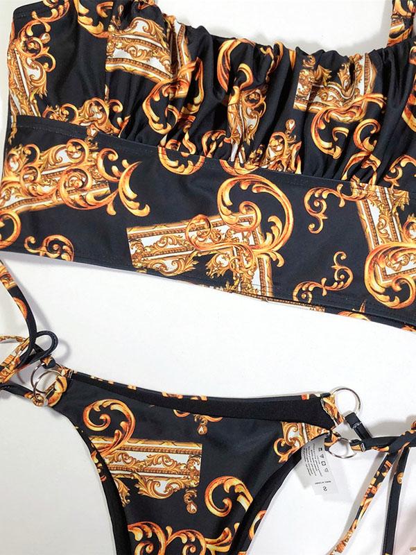 Printing Bandage Bikini Swimsuit