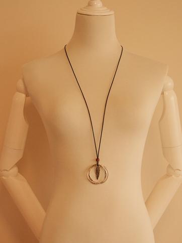 Leaf Double Circle Fresh Necklace