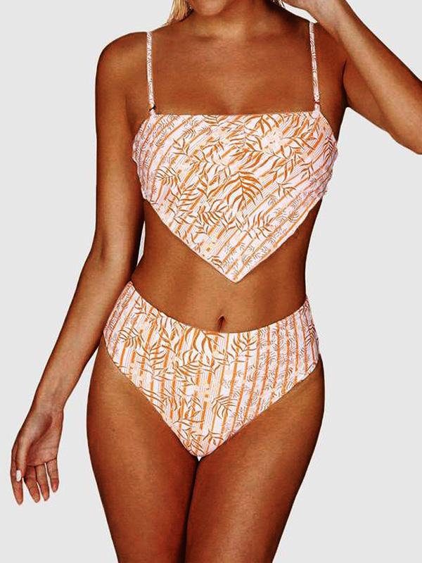 Sexy Belly Pocket Knotted Split Type Bikini Swimsuit