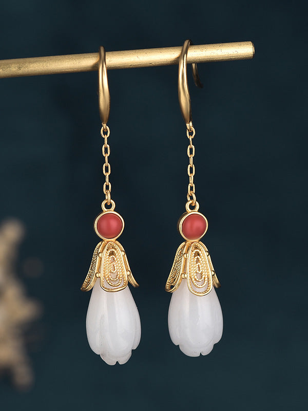 Stylish Flower-Embellished Split-Joint Earrings Accessories