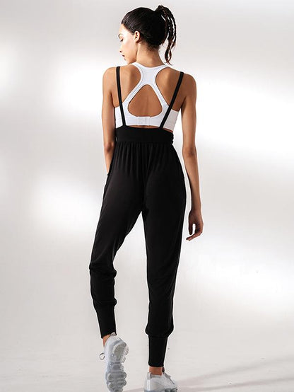 Solid Sports Overall Jumpsuits