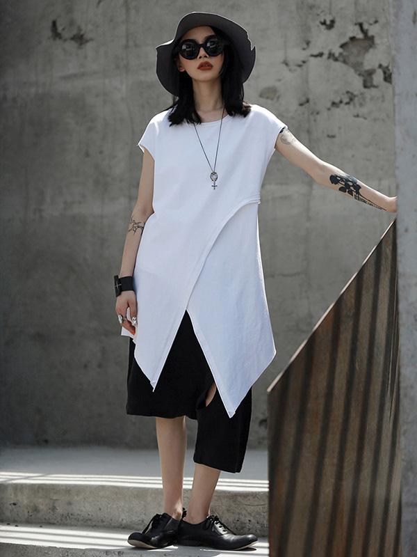 Irregular Split-side T-shirt