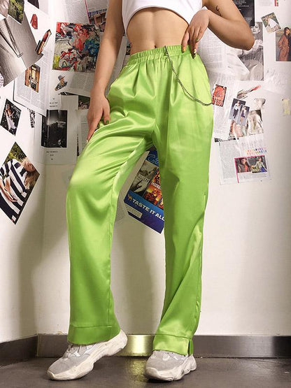 Empire Column Solid Pants