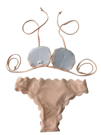 Seashell Solid Bikinis Swimwear