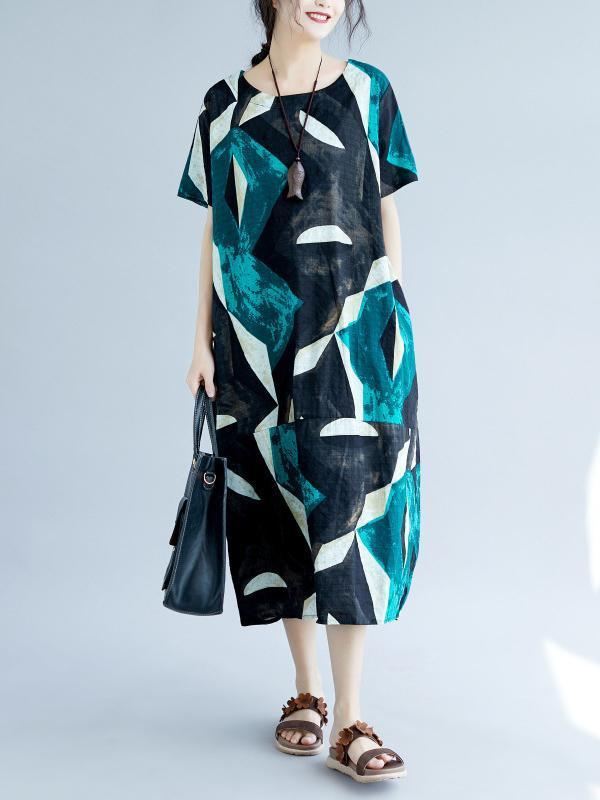 Original Printed Round-Neck Dress