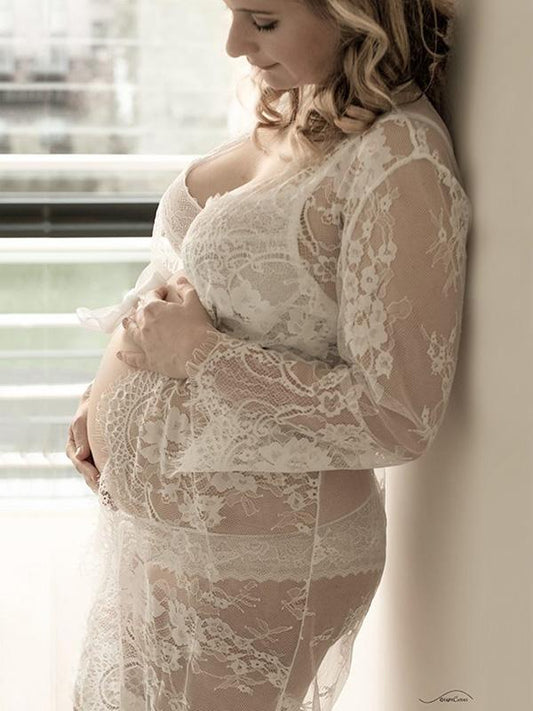 Maternity Lace Long Sleeve Cover-ups Swimwear