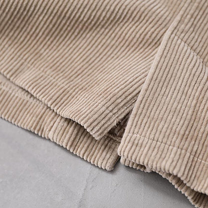 Buykud Patchwork Corduroy Single Breasted Autumn Coat