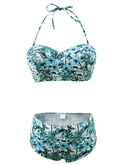 Floral High Waisted Bikini Set