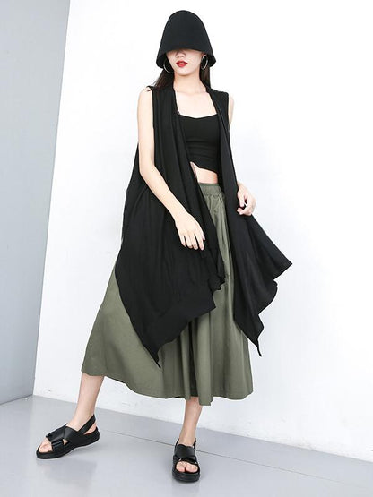 Irregular Split-joint Sleeveless Cover-up