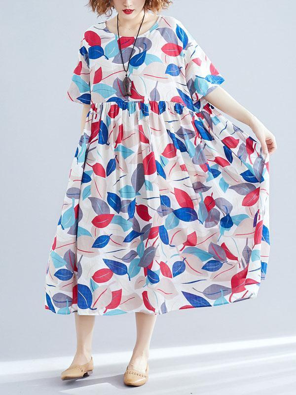Original Printed Round-Neck Dress