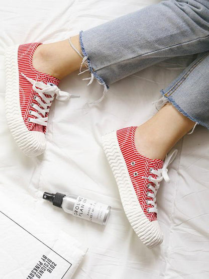 Stripe Canvas Sneaker Casual Shoes
