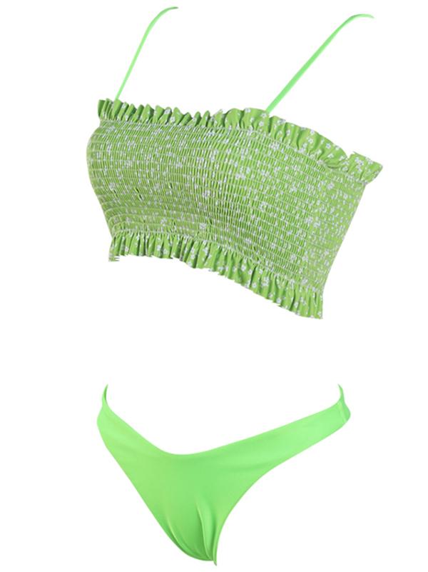 Ruffle Smock Bandeau Bikini Set