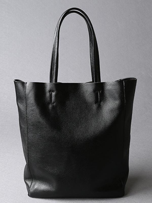 Simple Black Leather Bag