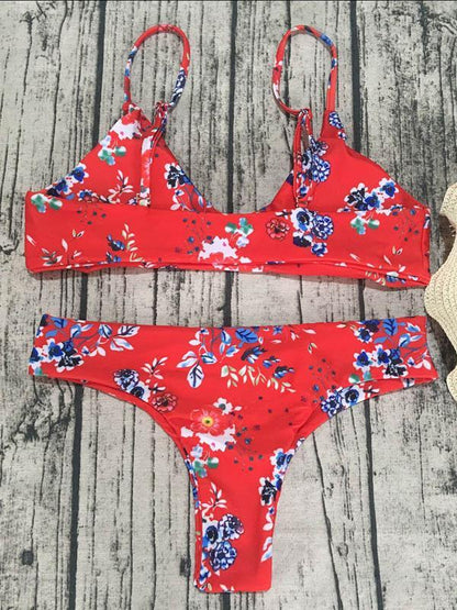 Floral Printed Bikinis Swimwear