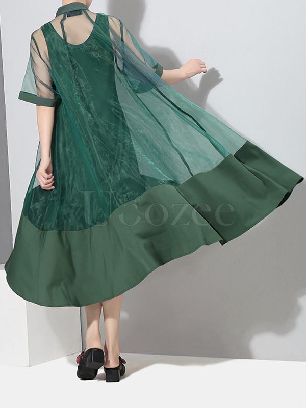 Loose A-line 2-Pieces Long Drress