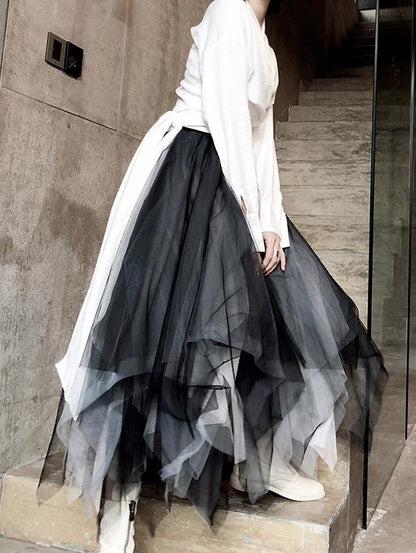Gradient Asymmetric Mesh Bubble Skirt