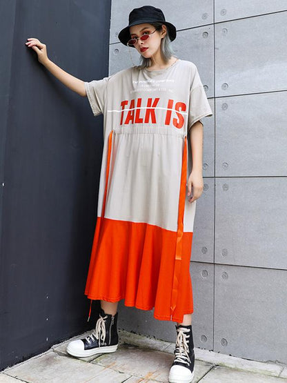 Oversize Split-joint T-Shirt Dress