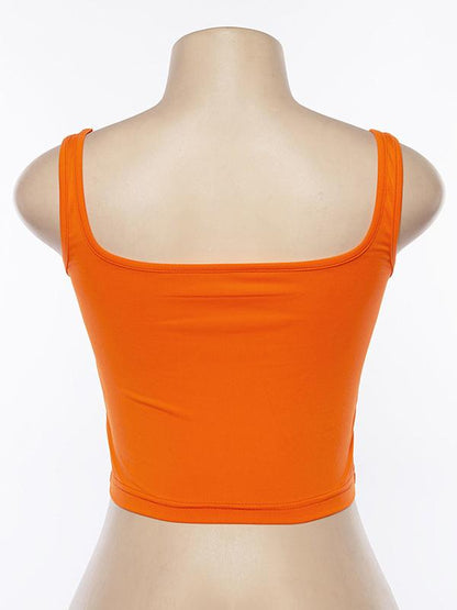 Letter Printed Crop Tanks