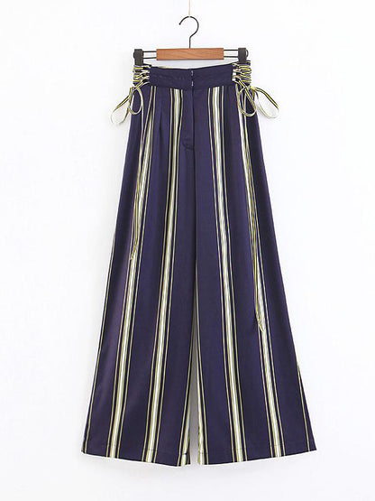 Fashion Strapes Bandage Wide Leg Pants