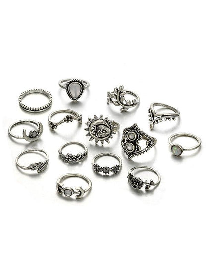 Vintage 14PCS Multi Shape Rings Accessories