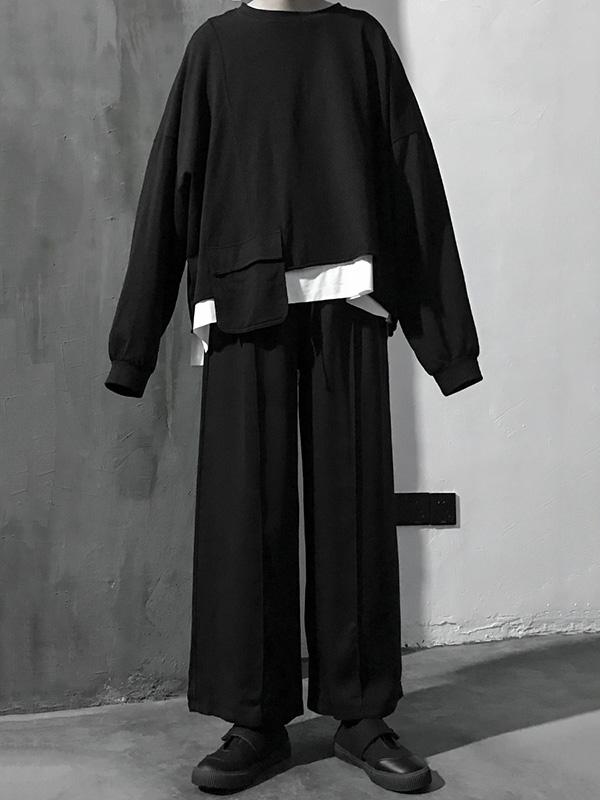 Fashion Solid Wide Leg Pants
