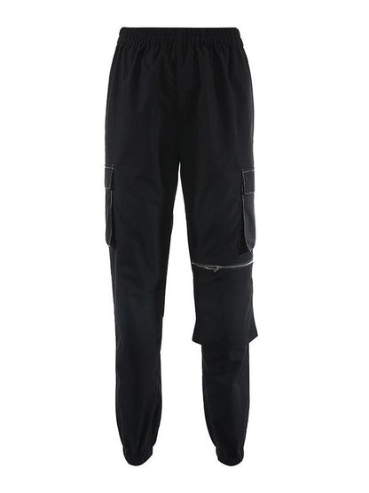 Fashion Solid Pocket Harem Pants