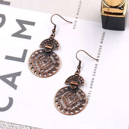 Fashion hollow round alloy popular decoration earrings