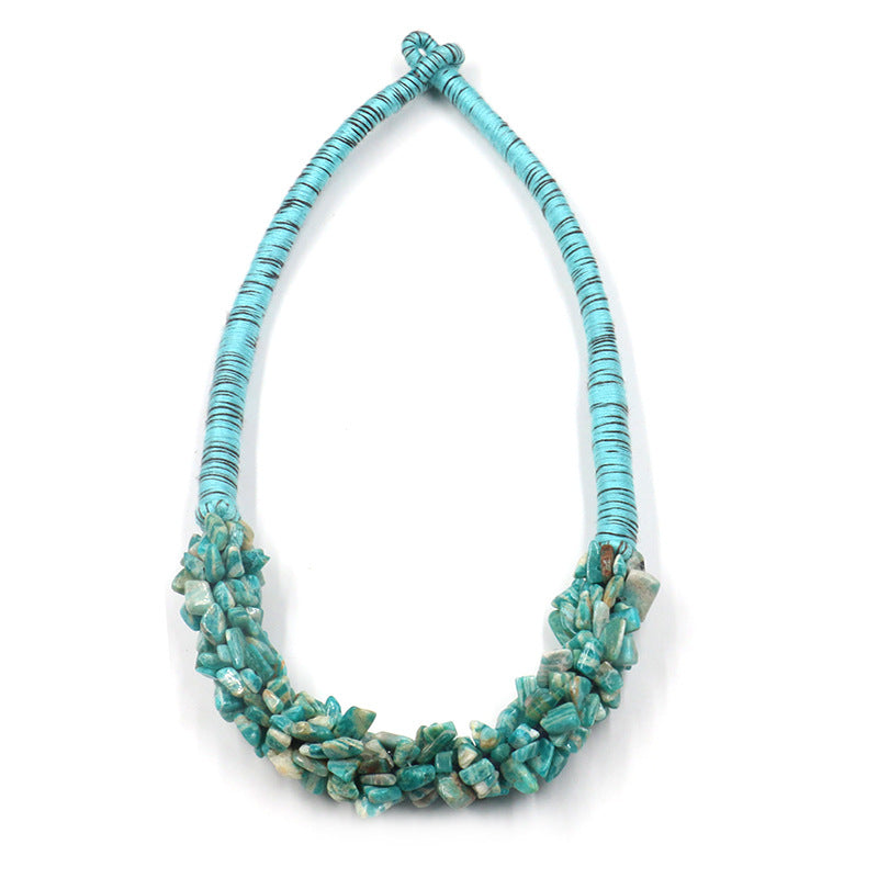 Gravel stone pendant exaggerated chain lock