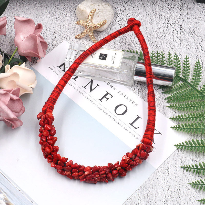 Gravel stone pendant exaggerated chain lock